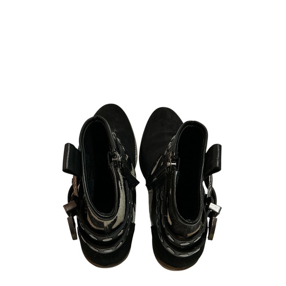 Shyanne Women's 6.5 Bess Cow Print Western Ankle Boots Suede Cowgirl‎ Rodeo - Picture 7 of 11